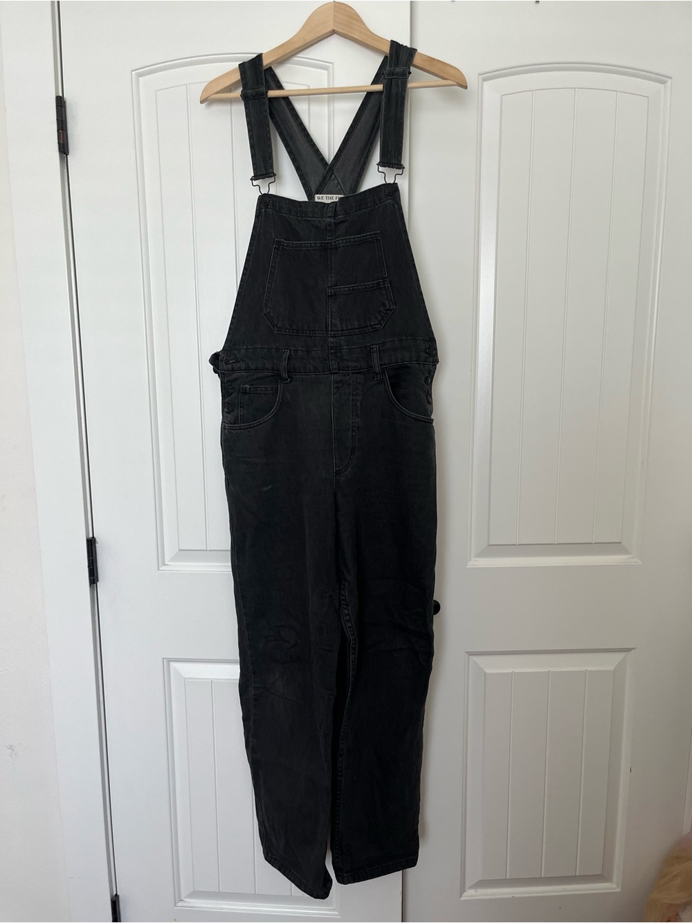 Free People black ziggy overalls